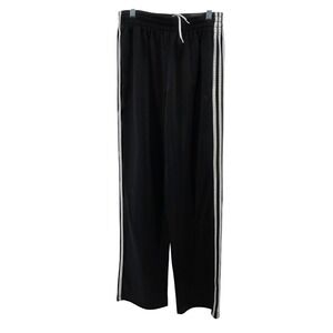 Adidas Kids XL 18 Black Track Pants Activewear Athletic 3 Stripe